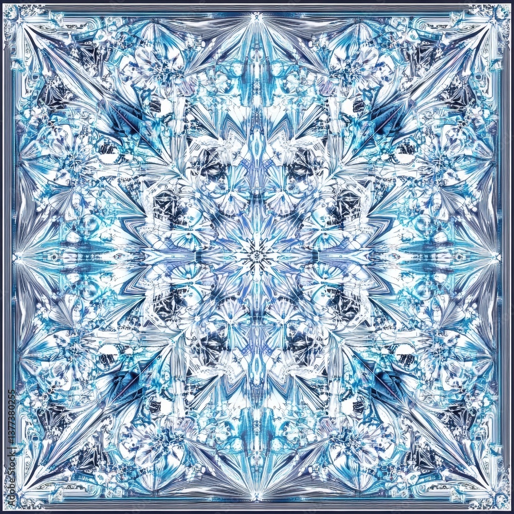 Poster a captivating abstract design featuring swirling shades of blue and crisp white, creating a dynamic 