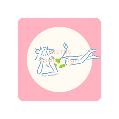 【星座】2.牡牛座の女の子のイラスト素材_ペールカラー