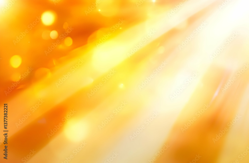 Poster a vibrant abstract image featuring radiant beams of golden light, creating a warm and inviting atmos
