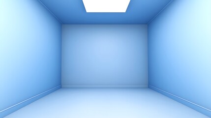 Fototapeta premium An empty interior room bathed in a pale blue light