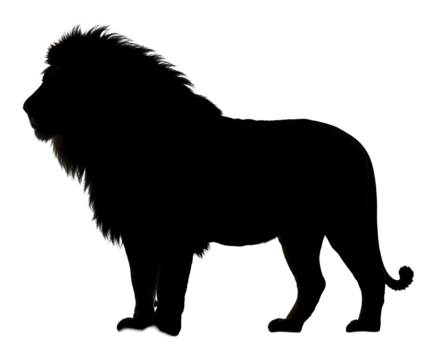 雄々しいライオンシルエット白背景