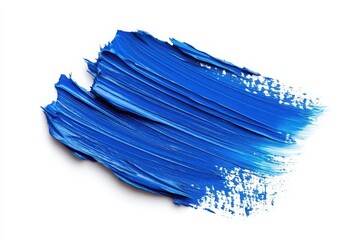 Fototapeta premium Blue Paint Brush Smear on White Background