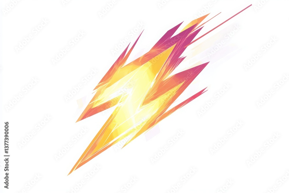 Aufkleber across dynamic lightning bolt isolate on white background