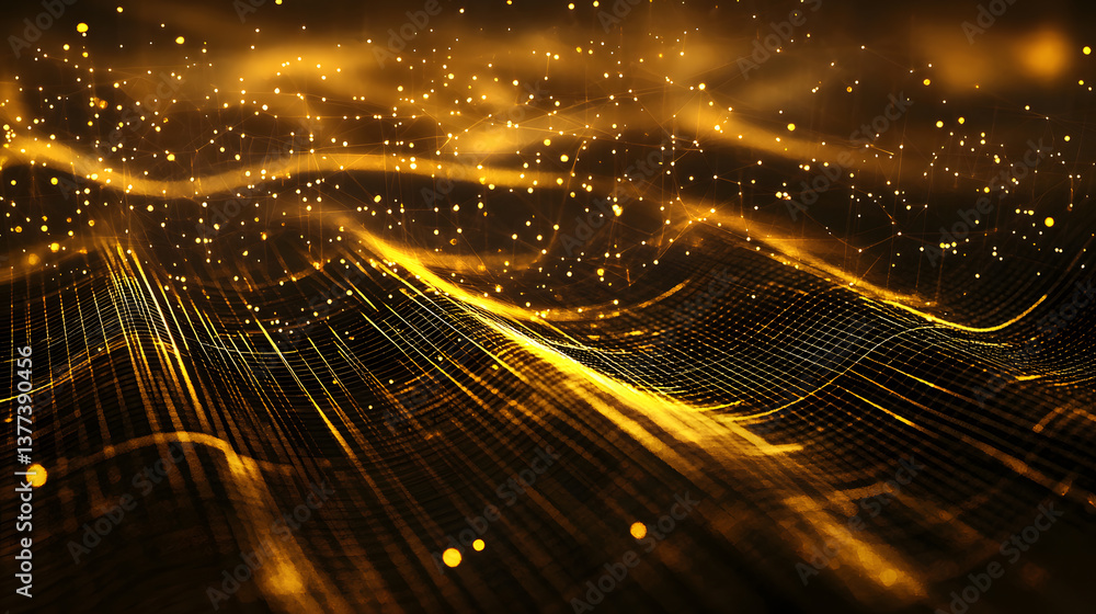 Poster abstract data flow wallpaper glowing lines background digital art high-tech environment vibrant view