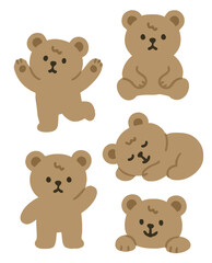 set of teddy bears