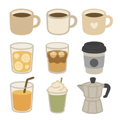 set of coffee cups