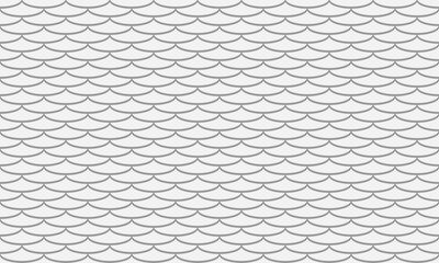 Grey fish scale roof tile seamless pattern. Vector Illustration.
