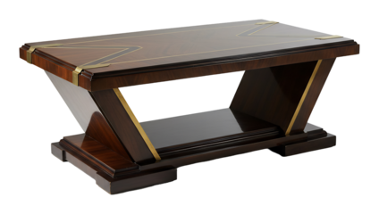 モダンデザイン 高級感溢れる木製ローテーブル