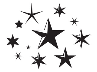 sparkles icon vector bundle, set of star sparkles icons  black silhouette vector llustration on white backgroun
