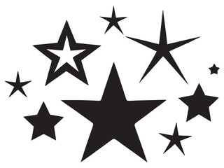 sparkles icon vector bundle, set of star sparkles icons  black silhouette vector llustration on white backgroun