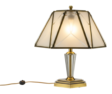 優雅な幾何学模様卓上ランプ