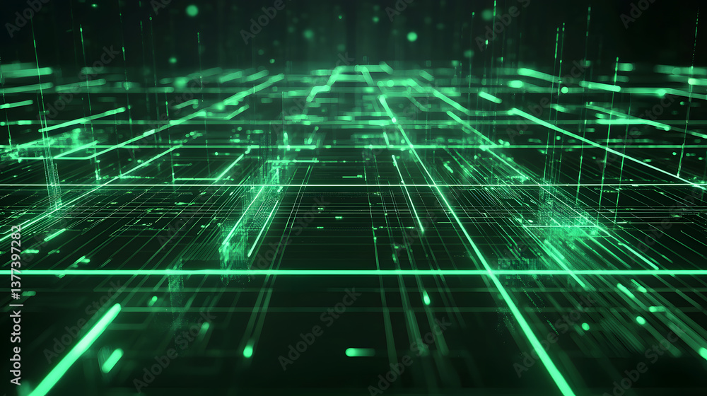 Aufkleber abstract data flow glowing lines digital wallpaper background futuristic environment high-tech viewp