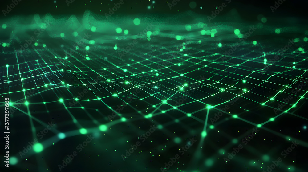 Poster glowing line abstract data flow digital wallpaper background tech environment futuristic viewpoint