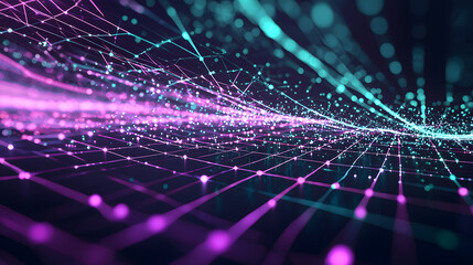 Abstract data flow representation in glowing lines digital wallpaper background technology environment futuristic viewpoint