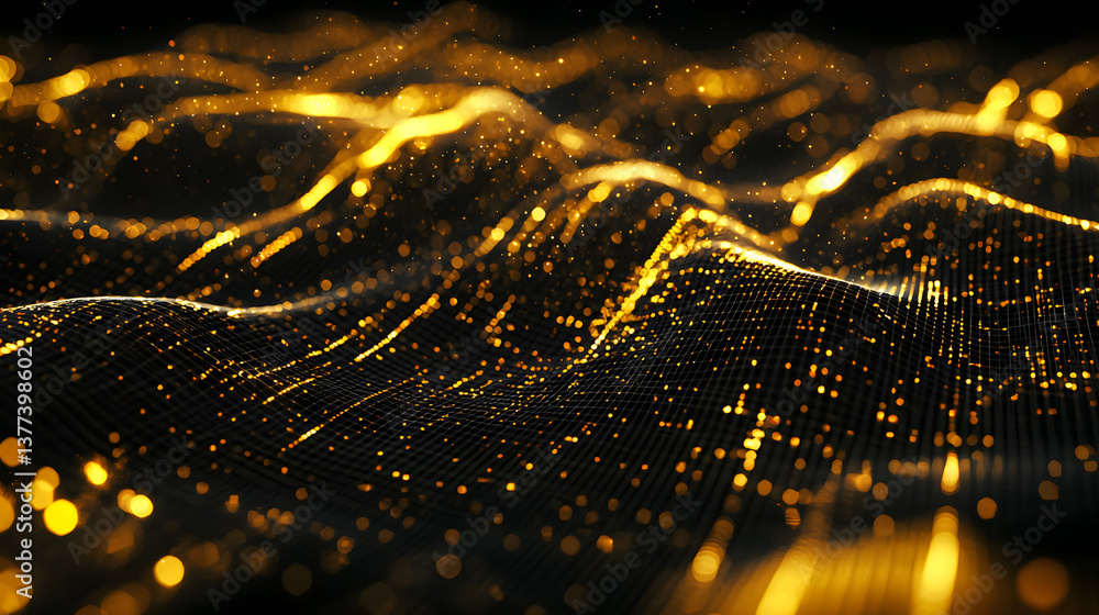Poster abstract data flow represented through glowing lines dynamic background wallpaper vivid visualizatio