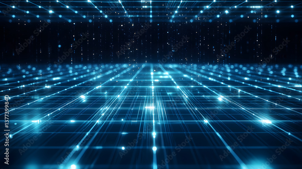 Poster glowing line abstract data flow background wallpaper digital matrix environment futuristic viewpoint