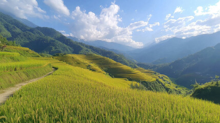 Fototapeta premium Vietnamese terraced landscapes