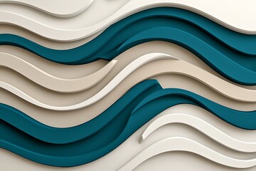 Abstract Teal Waves Background.