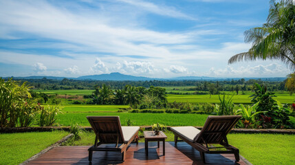 Obraz premium Tranquil green vista retreat