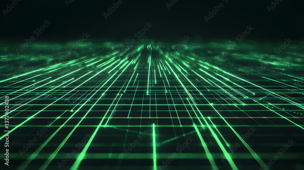 Poster dynamic abstract data flow wallpaper digital environment glowing lines futuristic perspective modern