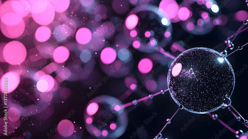 Poster dynamic blockchain cybersecurity visualized abstract wallpaper of encrypted technology background in