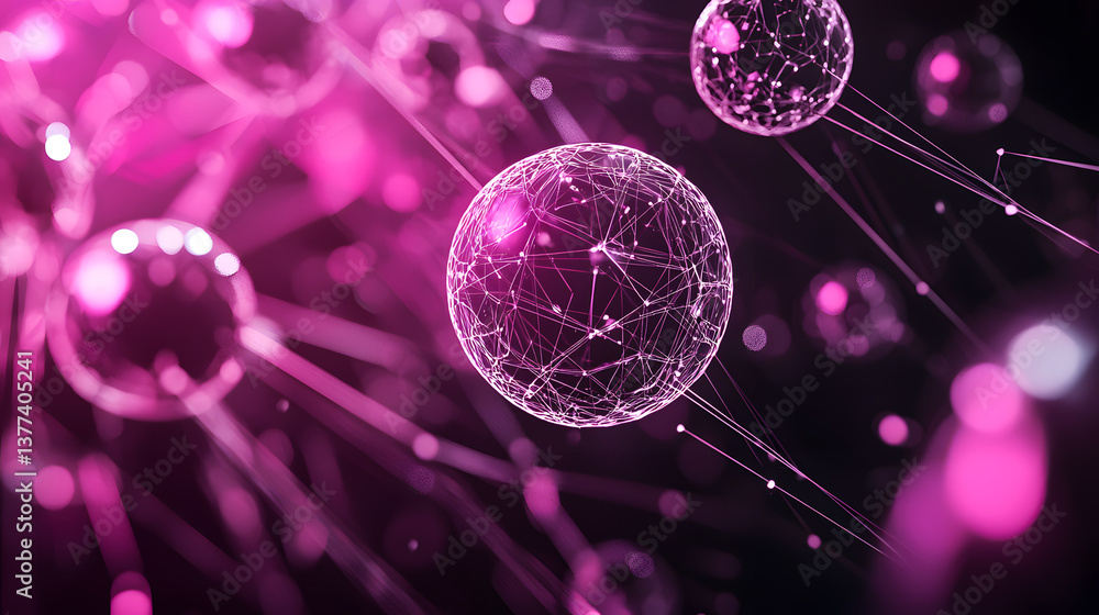Poster visualizing blockchain cybersecurity and encryption digital wallpaper background abstract technology