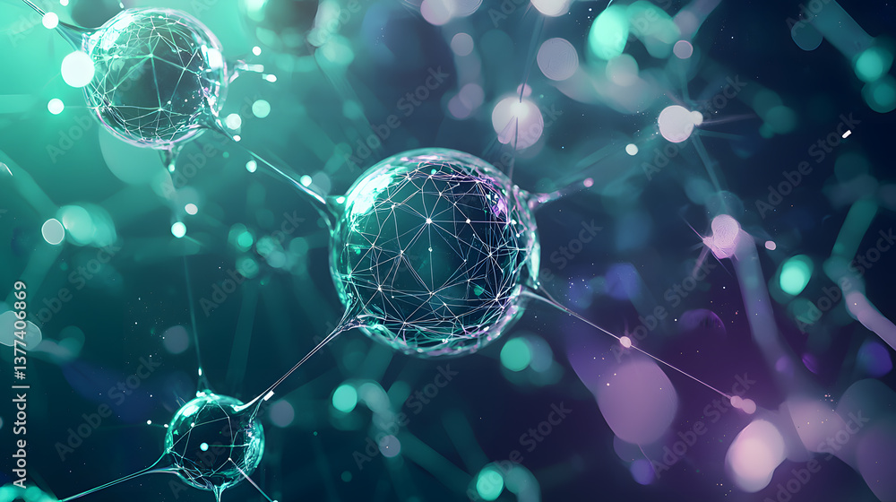 Poster dynamic visualization of cloud computing and decentralized systems futuristic background wallpaper a