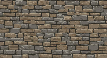 Fototapeta premium A timeless tapestry of weathered stone, a rustic wall evoking strength and history with subtly varied brown and grey tones.