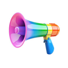 speaker megaphone rainbow Icon isolated transparent background