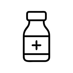 Obraz premium Medicine Bottle Line Art Icon, Pharmacy Symbol, Healthcare Vector Illustration
