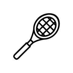 Tennis Racket Line Art Icon, Sport Equipment Symbol, Vector Illustration