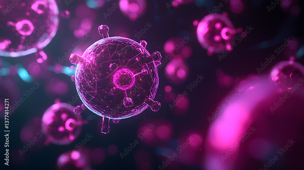 Poster future healthcare biotechnology wallpaper unveiling intricate microbial structures in a high-tech ba