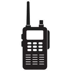 Walkie talkie black silhouette vector, Walkie talkie icon llustration on white backgroun