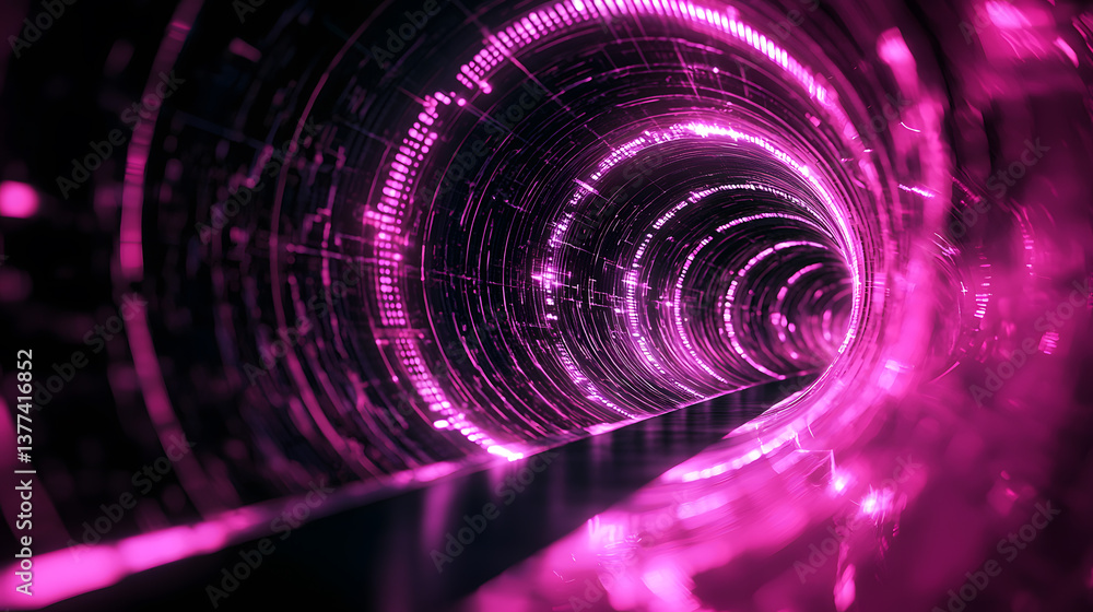 Poster quantum computing visualization digital tunnel background abstract wallpaper tech environment futuri