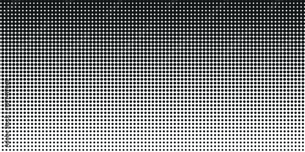 Poster dotted gradient halftone background. horizontal seamless dots pattern in pop art style. abstract mod
