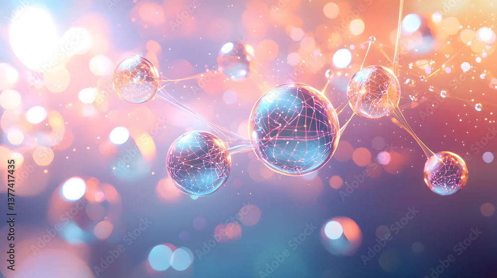 Poster quantum computing visualized multidimensional data wallpaper background abstract science concept dig