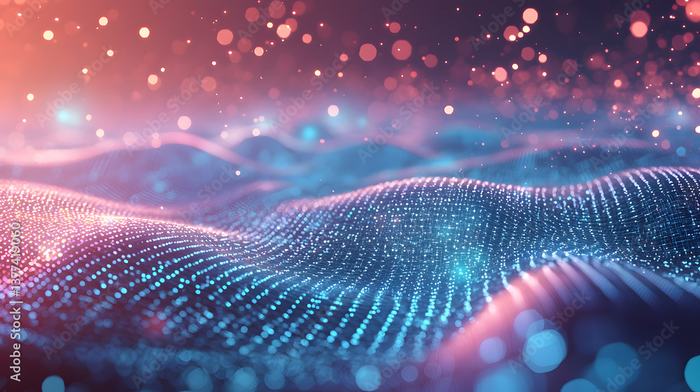 Poster dynamic quantum computing visualization multidimensional data background wallpaper abstract technolo