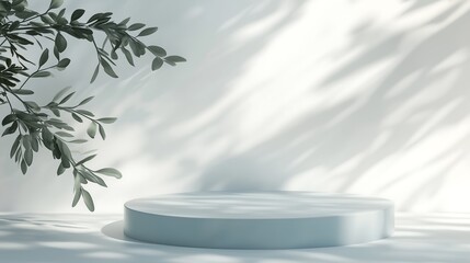 Blue background, Podium, Space 04