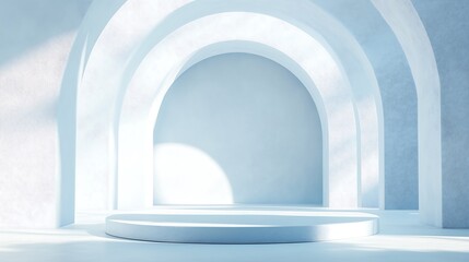 Blue background, Podium, Space 02