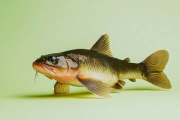 Fototapeta premium A realistic detailed image of a freshwater fish on display
