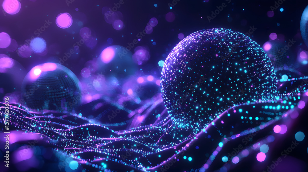 Poster sustainable tech visualized on a vibrant background wallpaper digital systems in a futuristic enviro