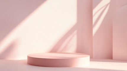 Light pink background, Podium, Space 01