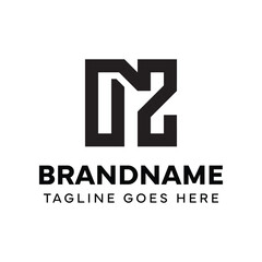 Letters NZ Monogram Logo, suitable for any brand with ZN or NZ initials