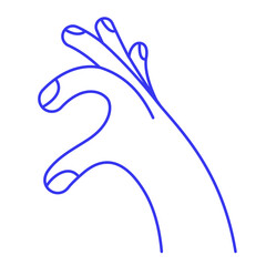 Obraz premium Hand gesture doodle icon. Contour vector illustration