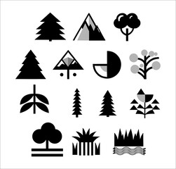 Obraz premium Minimalist Vector Tree Silhouette