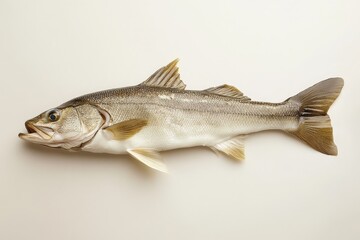 Naklejka premium A single freshly caught fish displayed against a simple background