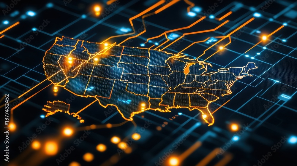 Poster comprehensive map of the united states featuring business insights for improved transparency and str