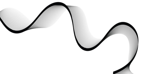 Abstract wave element for design Vector illustration. Wave with lines created using blend tool. Curved wavy line, Abstract wave elements. Seamless wave pattern. Wavy curve line art striped graphic