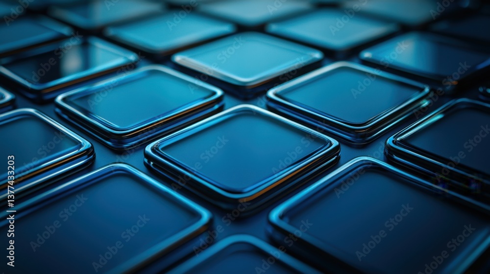 Poster a blue and black computer keyboard showcasing a modern design for calm tech user interface example