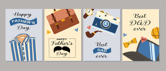 Father's day greeting cards collection - retro designs for dad appreciation.
